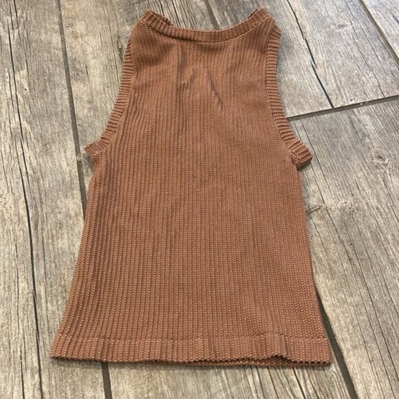 Free People Brown Ribbed Fitted Tank Top - Picture 3 of 3
